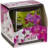 Orchidea illatmécses exkluzív üvegpohárban
